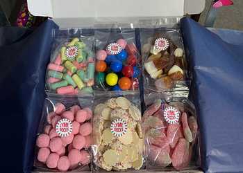 Lyme Rocks Delivery image, showing sweets boxed up in delivery packaging